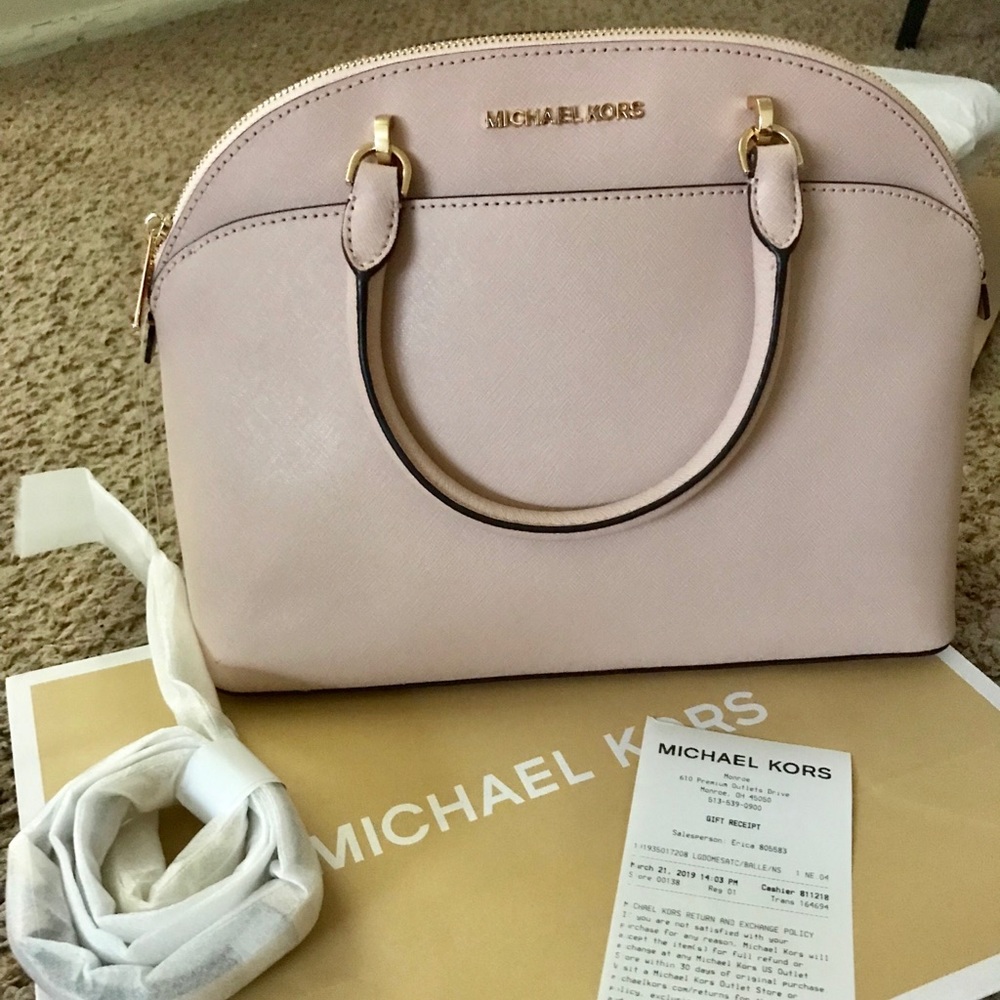 New Micheal Kors Emmy Large Saffiano Dome Satchel